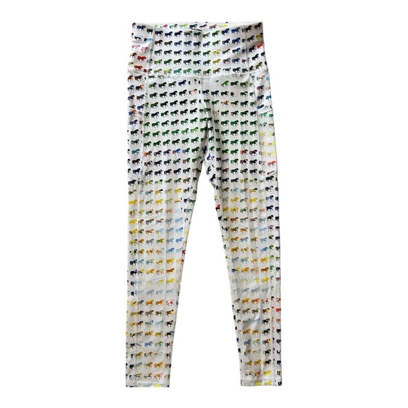 Palm Beach Athletic Leggings with Pockets Women Medium Horse Print L441 - Picture 1 of 7